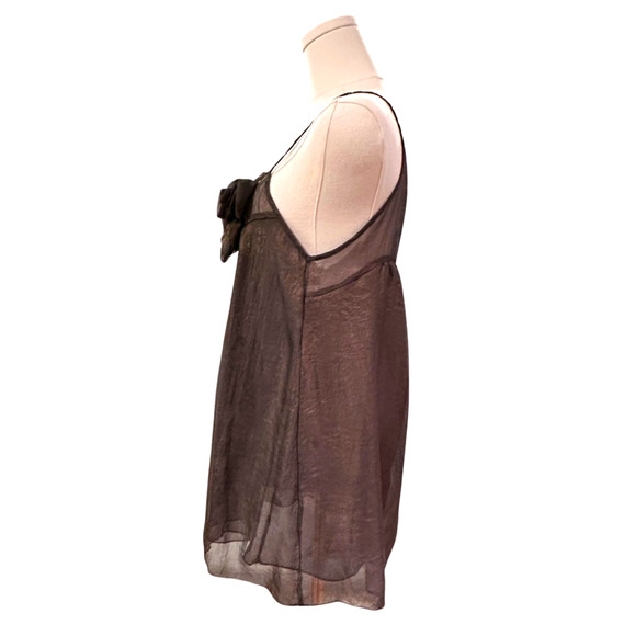 A'reve Anthropologie Gray Rosette Layered Spaghetti Strap Camisole Tank Medium - Picture 4 of 10